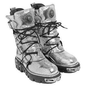 Rabanne x New Rock Silver Boots